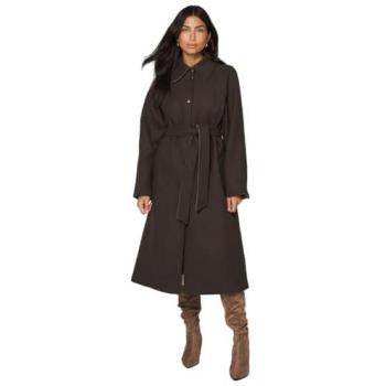 Women's Wallis Longline Coat, Chocolate, 16, Wool Blend