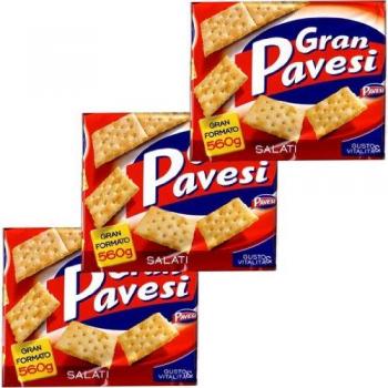 3‑teiliges Gran Pavesi Salzige Snackkekse, 560 g