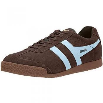 Gola Harrier Herren Multisport Sneaker aus Wildleder, Dunkelbraun/Pale Blue