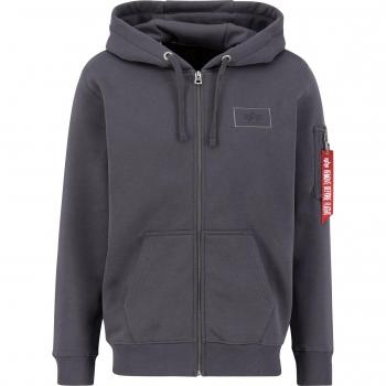Alpha Industries Herren Sweatjacke mit Reißverschluss und Rückenprint, Größe M, Anthrazit