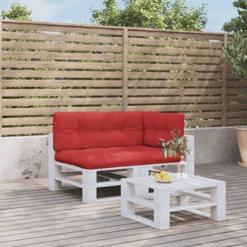 Cuscini per Pallet 3 pz Rosso in Tessuto