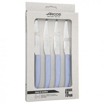 Arcos Juego de Cuchillos Chuleteros 4 Piezas NITRUM Azul