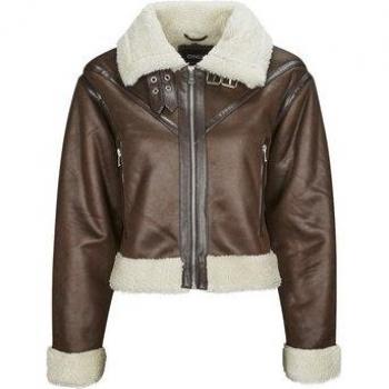Veste en cuir marron aviateur ONLY