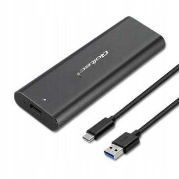 Qoltec M.2 SSD Gehäuse USB Typ C, Schwarz