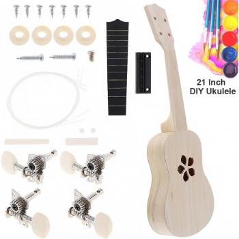Simple 21-Inch Ukulele DIY Project for Children