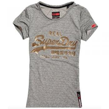 Superdry G10020RP, Top Gris para Mujer, Talla X-Large