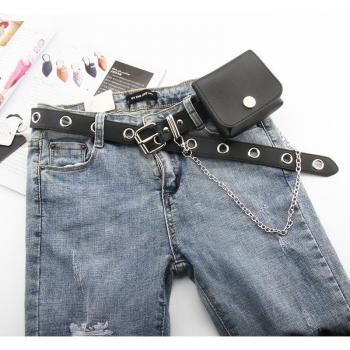 Cinturón de Jeans para Mujer con Hebilla y Cadena