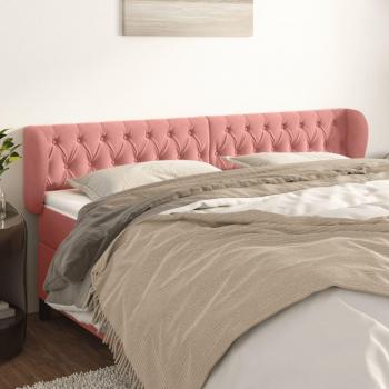 VidaXL Rosa Kopfteil mit Ohren 183x23x78/88 cm aus Samt