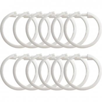 12Pcs Circular Shower Curtain Hooks with Snap Closure