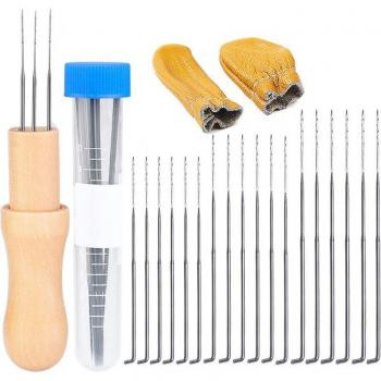 Set de Agujas Fieltro IMZAY – 3 Tamaños, Protección para Dedos