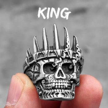 Gothic Crown Skull Ring for Men