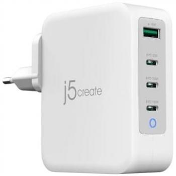 Chargeur Ultra-GaN 130 W J5Create – 4 ports (USB‑A + 3×USB‑C)