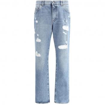 Dolce & Gabbana Embroidered Logo Straight Jeans