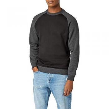 Urban Classics 2-Tone Raglan Crewneck Sweatshirt Black/Charcoal