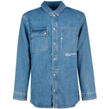 Karl Lagerfeld Mid Blue Utility Denim Top Size Medium