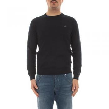 Sun68 Men's Long Sleeve Blue Knitwear