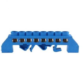 Bornier électrique DIN 8 broches bleu