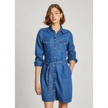 Vestito Corto Pepe Jeans Maniche Lunghe Denim S