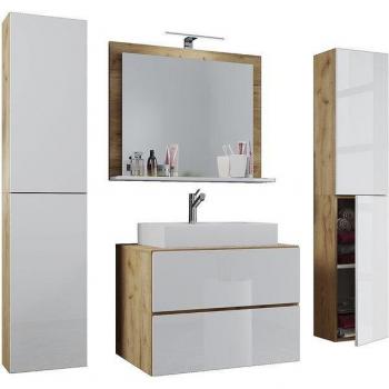 Lavabo Lendas XL Cassetto Mobile Alto VCM 5 Pz Set Bagno