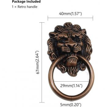 Vintage Lion Head Drawer Knobs