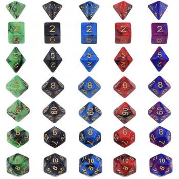 35 Uds Dados Polifacéticos para TRPG