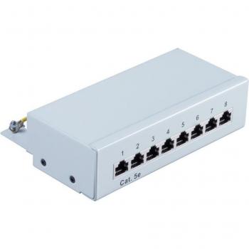 Shiverpeaks Pannello Patch 8 Porte Cat 5e, Schermato, Grigio