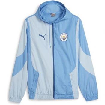 FC City Pre‑Match Woven Crewneck – Silver/Blue