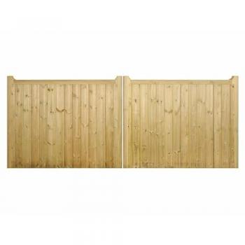 Drayton Square Low‑Profile Double Gate – Scandinavian Redwood, Pressure Treated, 2400 mm W × 950 mm H