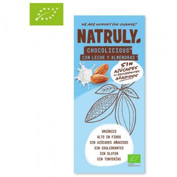 Tableta de Chocolate con Almendras Bio – Natruly 85 g