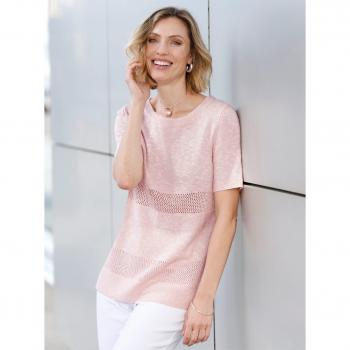 Rundhalspullover „Classic Basics“ – Frauen, Größe 50, rosafarben meliert