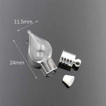 6mm Silver Cap Glass Bottle for Rice Name Charms