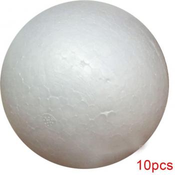 Boules décoratives en polystyrène mousse – Ensemble 10 pièces (6 cm-10 cm)