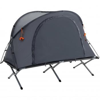 OutSunny Feldbett 1 Person – Kuppelzelt & Luftmatratze inkl. Tragetasche – Grau