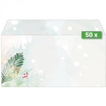 50 SIGEL Weihnachtsbriefumschläge Christmas Forest DIN lang ohne Fenster Motiv