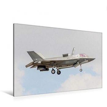 CALVENDO Fine Art Textile Canvas – F‑35 Lightning II, 120 x 80 cm Querformat