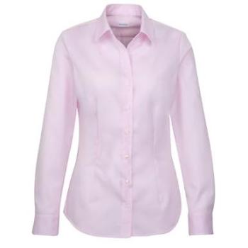 Klassische Damenbluse – Uni, 100 % Baumwolle, S (36), rosa, ohne Ausschnitt