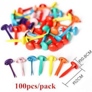 100Pcs Pastel Round Fasteners for Scrapbooking
