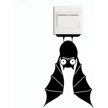 Autocollant décoratif chauve-souris pour salon