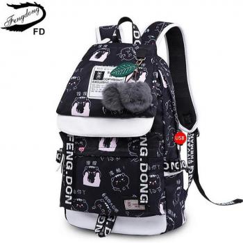 Cute Black Bowknot Schoolbag