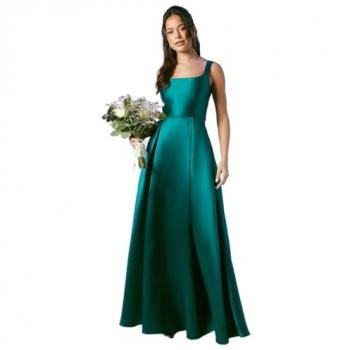 Emerald Coast Women's Scoop‑Neck Full Skirted Twill Bridal Dress – 10