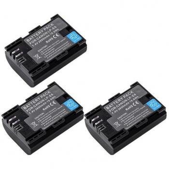Batteries rechargeables LP-E6 + chargeur double LCD pour Canon 5D Mark II III 6D 7D 60D 70D 80D