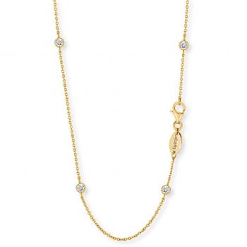 Ewiger Mondengel Schmuck – Goldverzierte 925er Silberkette, 80 cm