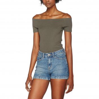 T-shirt verde oliva donna Urban Classic con spalle scoperte