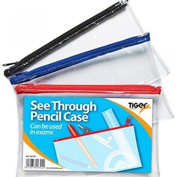 See Through Pencil Case 200 x 125mm (12 Pack)