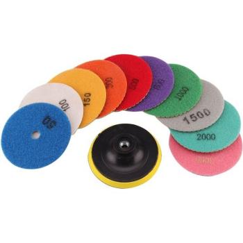 11Pcs 4-Inch Diamond Abrasive Pads for Concrete and Stone