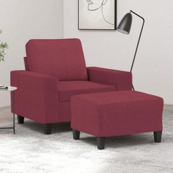 Seduta Rosso Vino 60 cm con Poggiapiedi Integrato