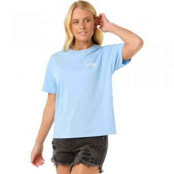 Rip Curl Ocean Tech Damen T-Shirt Relaxed Schnitt Mittelblau