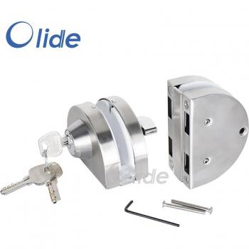 Serrure de verre inox 304, pour porte double/simple, sans cadre