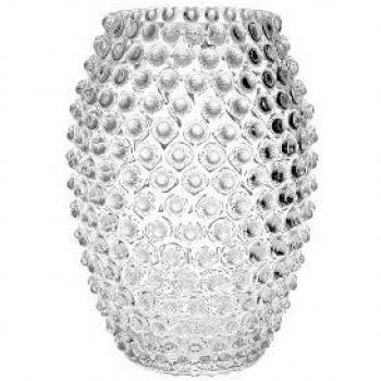 Vaso a forma di uovo con texture hobnail, trasparente