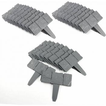 10Pcs Grey Decorative Plastic Garden Border Edging